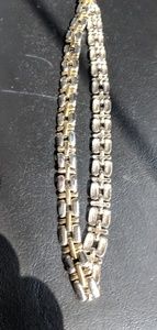 Designer Silver & Gold Cross Necklace